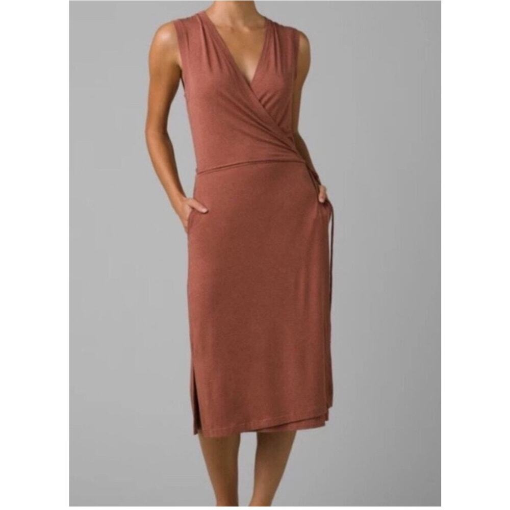 Prana Foundation Terra Heather Lightweight Wrap Sleeveless Dress Size Small